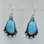 Kingman Turquoise 1.5" 925 Sterling Silver Earring (REXT55-300)