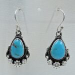 Kingman Turquoise 1.5" 925 Sterling Silver Earring (REXT55-299)