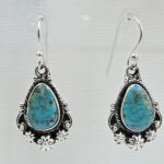 Kingman Turquoise 1.5" 925 Sterling Silver Earring (REXT55-297)