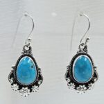 Kingman Turquoise 1.5" 925 Sterling Silver Earring (REXT55-296)
