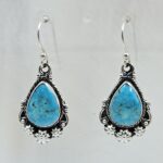 Kingman Turquoise 1.5" 925 Sterling Silver Earring (REXT55-293)
