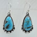 Kingman Turquoise 1.5" 925 Sterling Silver Earring (REXT55-302)