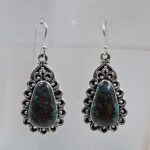 Kingman Turquoise 1.5" 925 Sterling Silver Earring (REXT55-310)