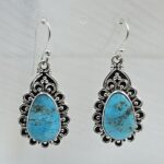 Kingman Turquoise 1.5" 925 Sterling Silver Earring (REXT55-306)