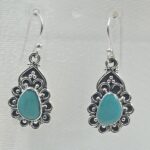 Kingman Turquoise 1.5" 925 Sterling Silver Earring (REXT55-313)