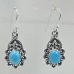 Kingman Turquoise 1.5" 925 Sterling Silver Earring (REXT55-314)
