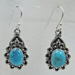 Kingman Turquoise 1.5" 925 Sterling Silver Earring (REXT55-315)