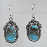 Kingman Turquoise 1.5" 925 Sterling Silver Earring (REXT55-425)