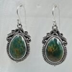 Kingman Turquoise 1.5" 925 Sterling Silver Earring (REXT55-428)
