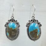 Kingman Turquoise 1.5" 925 Sterling Silver Earring (REXT55-429)