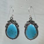 Kingman Turquoise 1.5" 925 Sterling Silver Earring (REXT55-430)