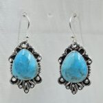 Kingman Turquoise 1.5" 925 Sterling Silver Earring (REXT55-267)