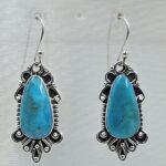 Kingman Turquoise 1.5" 925 Sterling Silver Earring (REXT55-276)