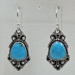 Kingman Turquoise 1.5" 925 Sterling Silver Earring (REXT55-408)