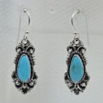 Kingman Turquoise 1.5" 925 Sterling Silver Earring (REXT55-416)