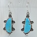 Kingman Turquoise 1.5" 925 Sterling Silver Earring (REXT55-316)