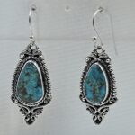 Kingman Turquoise 1.5" 925 Sterling Silver Earring (REXT55-397)