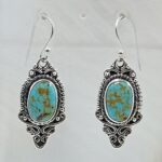 Kingman Turquoise 1.5" 925 Sterling Silver Earring (REXT55-395)