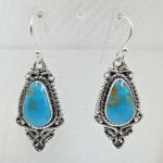 Kingman Turquoise 1.5" 925 Sterling Silver Earring (REXT55-396)
