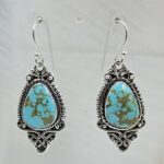 Kingman Turquoise 1.5" 925 Sterling Silver Earring (REXT55-401)