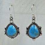 Kingman Turquoise 1.5" 925 Sterling Silver Earring (REXT55-369)