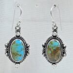 Kingman Turquoise 1.5" 925 Sterling Silver Earring (REXT55-378)