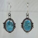 Kingman Turquoise 1.5" 925 Sterling Silver Earring (REXT55-375)