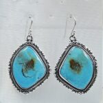 Kingman Turquoise 1.75" 925 Sterling Silver Earring (REXT55-388)