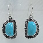Kingman Turquoise 1.5" 925 Sterling Silver Earring (REXT55-392)