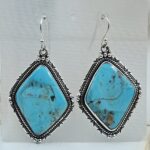 Kingman Turquoise 1.75" 925 Sterling Silver Earring (REXT55-381)
