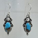 Kingman Turquoise 1.5" 925 Sterling Silver Earring (REXT55-342)