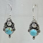 Kingman Turquoise 1.5" 925 Sterling Silver Earring (REXT55-341)