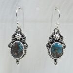 Kingman Turquoise 1.5" 925 Sterling Silver Earring (REXT55-344)