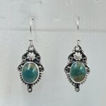 Kingman Turquoise 1.5" 925 Sterling Silver Earring (REXT55-350)