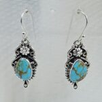 Kingman Turquoise 1.5" 925 Sterling Silver Earring (REXT55-353)
