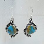 Kingman Turquoise 1.5" 925 Sterling Silver Earring (REXT55-336)