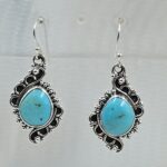 Kingman Turquoise 1.5" 925 Sterling Silver Earring (REXT55-335)