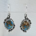 Kingman Turquoise 1.5" 925 Sterling Silver Earring (REXT55-333)