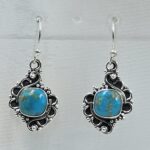 Kingman Turquoise 1.5" 925 Sterling Silver Earring (REXT55-332)