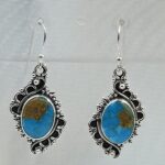 Kingman Turquoise 1.5" 925 Sterling Silver Earring (REXT55-331)
