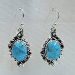 Kingman Turquoise 1.5" 925 Sterling Silver Earring (REXT55-329)