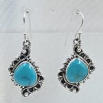 Kingman Turquoise 1.5" 925 Sterling Silver Earring (REXT55-339)