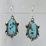 Kingman Turquoise 1.5" 925 Sterling Silver Earring (REXT55-441)