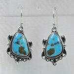 Kingman Turquoise 1.5" 925 Sterling Silver Earring (REXT55-438)