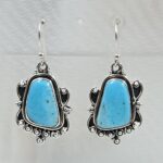 Kingman Turquoise 1.5" 925 Sterling Silver Earring (REXT55-436)