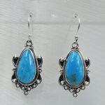 Kingman Turquoise 1.5" 925 Sterling Silver Earring (REXT55-433)
