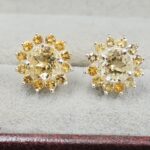 Citrine 925 Sterling Silver Stud Earring (REXT104-37)