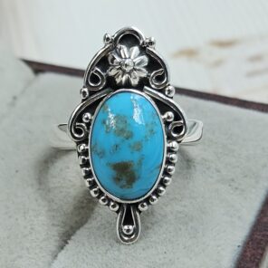 Kingman Turquoise Size US 7 925 Sterling Silver Ring (REXT55-225)
