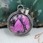 Cherry Blossom Turquoise 1.25" 925 Sterling Silver Pendant (RS19-136)