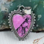 Cherry Blossom Turquoise 1.25" 925 Sterling Silver Pendant (RS19-135)